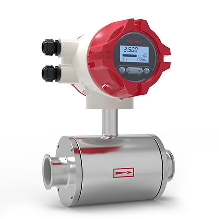 Sanitary electromagnetic flowmeter for food processing