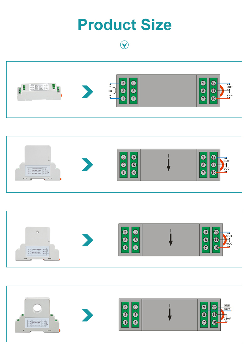 Current Transducer product size